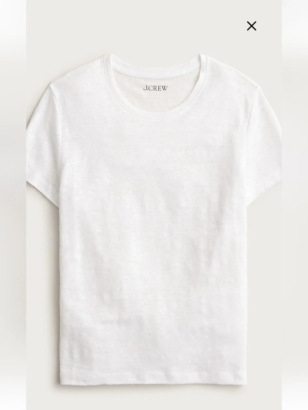 J.Crew Classic Crewneck White Women's New relaxed linen T-shirt Sz S $50